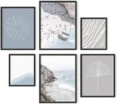 HAUS AND HUES Beach Pictures Wall Art - Framed Nature Pictures, Coastal Wall Art, Beach Pictures Wall Art Framed, Ocean Posters, Nature Scene Pictures, Beachy Pictures (with Black Frame)