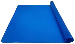 LONGFITE 24''x20'' (60 x 50cm) Extra Large Silicone Baking Mat, Multipurpose Nonstick Pastry Mat, Heat Resistant Nonskid Table Mat Countertop Protector (Extra Large Blue)