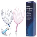 20 Fingers Scalp Stress Relax Massager, Head Scratcher Massager, Scalp Massager Tool 2 Pack, Acupuncture Point Massager, Deep Relaxation and Better Sleep