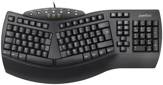 Perixx PERIBOARD-512 Tastiera Split Ergonomica Cablata USB, Design Suddiviso, con 7 Tasti Multimediali e Poggiapolsi Incorporato, QWERTY Italiana, Nera