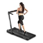 PowerMax Fitness JogPad-3 (3HP) Motorised 2 in 1 Under Desk Treadmill for Home Workout | Walkingpad | Remote Control, LED Display, BT Speaker, | Free (DIY) Installation Assistance