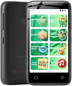 Globluum 80GB MP3 Player for Kids, Parental Controls, Supports Spotify Kids, Audible, LibriVox, Amazon Music and Kindle:Safe Android MP4 Player with 4" Touchscreen, WiFi and Bluetooth(Glossy Black)