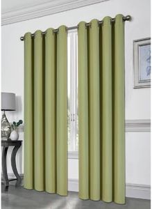 Kashi Home Solid Color Grommet Blackout Room Curtain Panel, Soft Thermal Insulated Room Darkening Window Drape, 54 x 84 Inch, Tessa Single Panel (Sage)