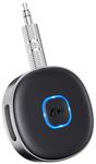 Mohard Car Bluetooth AUX Adapter, Mini Bluetooth 5.3 Receiver for Home Stereo/Speaker/Wired Headphones, BluetoothCar Adapter AUX, Hi-Fi Receivers Amplifiers, Hands-free, Dual Connection, 16H Playtime