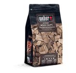 Weber Hickory Wood Chips | Hardwood Cooking Pellets | 0.7 kg | BBQ Smoker Wood Chips | Barbeque & Smoker Fuel | Alternative to Briquettes, 100% Natural for Wood Fired Grills (17624), Brown