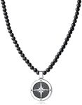 GAVU Matte Onyx Black Men's Beaded Crystal Necklace 50cm