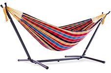 Vivere Double Cotton Combo Hammock with Stand, Paradise