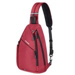 TITECOUGO Sling Backpack Travel Shoulder Bag One Strap Crossbody Bags Lightweight Chest Daypack Camp Day Packs for Women and Men Hiking Accessories Large Red