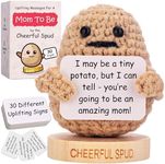 Mom to Be Gifts - Positive Potato with 30 Empowering Messages for Expecting Moms - Unique Gift for Pregnant Women - Pregnancy Gift for Christmas | Funny Crochet Doll for an Expecting Mom