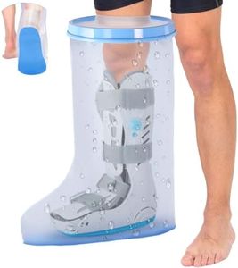 Waterproof Extra Wide Leg Cast Cover for Shower with Non-Slip Bottom for Leg Cast Protector for Leg Surgery Wounds, Bandage, Large Cast, Knee Immobilizer/Brace, Walking Boots [Upgraded Reusable]