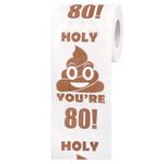 80th Birthday Gifts for Men Women, Funny Poop Emoji Birthday Toilet Paper Roll, 80th Birthday Decorations, Gag Gifts for Him Her, Prank Women Men Gift Ideas, Birthday Party Supplies