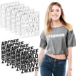 10 Sheets 310 Pieces Iron on Letters for Fabric Black and White 1.6 Inch Heat Transfer Vinyl Letters with A-Z Iron on Vinyl Letters PU Alphabet Adhesive Stickers for DIY Craft Clothing T-Shirt Jersey