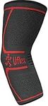 Uflex Athletics Elbow Compression Sleeve Support and Brace for Tendonitis, Arthritis, Tennis, Golf, Basketball, Sports, Weightlifting, Joint Pain Relief, Injury Recovery - Single Wrap (Medium)