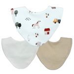 Bibbilyboo Waterproof Baby Dribble Bib, Farm Animals 3 Pack, 0-2 Years - Highly Absorbent & Naturally Antibacterial - Adjustable, Waterproof & Breathable Fabric - Award Winning Teething Bibs