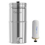 Culligan with MaxClear Technology 3 Gallon Gravity Water Filter System, Polished Countertop Ceramic Water Filter NSF/ANSI Certified to Reduce Lead, Microplastics & Total PFAS, with 1 Filter