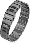 MagnetRX® 3X Strength Titanium Magnetic Bracelet – Magnetic Bracelets for Men – Premium Fold-Over Clasp & Adjustable Length with Sizing Tool (Gunmetal)