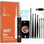 EarFairy Ear Wax Removal Kit Wireless Ear Cleaner 1080P FHD Ear Camera,Ear Wax Removal Tool with 8 PCS Ear Cleaning Kit,6 LED Lights,Ear Otoscope for iPhone,Ipad & Android Smart Phone