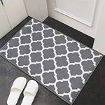 ishro home® 3D Printed Rebecca Contemporary Runner Carpet Anti Skid for Home/Kitchen/Kitchen/Living Area/Office Entrance. (Grey Diamonds, 46x71 CM)