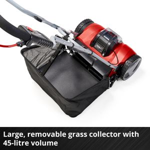 Einhell 18V Walk-Behind Cylinder Lawnmower, 38cm, 45L Grass Box – Mulching, 4 Heights, Bare Tool