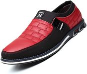 COSIDRAM Mens Casual Shoes Sneakers Loafers Walking Shoes Lightweight Driving Business Office Slip on Red 7