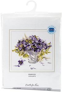 RTO 14 Count Primroses Counted Cross Stitch Kit, 15.75 x 15