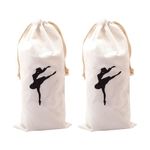 2 Pcs Canvas Womens Ballet Shoes Bags Cotton Duster Pouches Drawstring Pointe Shoe Storage Bag Personalized Dance Bags Portable Travel Ballet Backpack Multipurpose Drawstring Sack