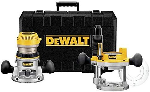 Dewalt DW618PK 2-1/4 HP EVS Fixed Base & Plunge Router Combo Kit with Hard Case