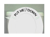 (DOWN) - PUT ME DOWN Decal Bathroom Toilet Seat Vinyl Sticker Sign Reminder for Him (free glowindark switchplate decal) stickerciti Brand