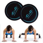 Exercise Sliders, iQinQi Dual Sided Core Sliders, Gliders Exercise Discs Use on Hardwood Floors, Workout Sliders Fitness Discs Abdominal & Total Body Gym Exercise Equipment for Home, Travel (Black)