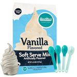 Zippy Sweets - Vanilla Soft Serve Ice Cream Mix For Your Soft Serve Ice Cream Machine, Lactose Free, Includes 4 Pack Colour Changing Spoons - 6 Pound Bag