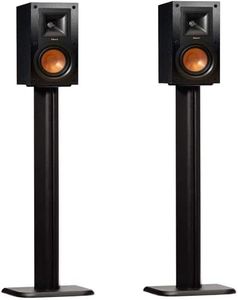 ECHOGEAR Universal Floor Speaker Stands - Vibration-Absorbing MDF Design Works with Klipsch, Polk, JBL & Other Bookshelf Speakers Or Studio Monitors - Includes Sound Iso Pads & Carpet Spikes