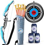 Bow and Arrow Set for Kids - LED Light Up Archery Set - Includes 10 Suction Cup Arrows, 4 Target & Shoulder-Strapped Quiver, Outdoor Toys Archery Boys Toys Gifts for 3-12 Years Old Boys Girls