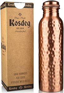 Kosdeg Copper Water Bottle - 34 Oz Extra Large - A Hammered Ayurvedic Pure Copper Vessel For Drinking - Drink More Water, Lower Your Sugar Intake And Enjoy The Health Benefits Immediately