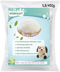 GOMICRAFT Stuffing for Stuffed Animals, Crafts and Crochet, Fiber Fill Pillow Stuffing Ployester. 450g/1.0lb