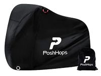 Posh Hops Bike Cover Waterproof for 1 or 2 Bikes - Ideal Bicycle Cover, Waterproof, Heavy Duty, Dustproof, Rain Protection, Safety Lock Holes for bike Cover storage outdoor with Storage Bag