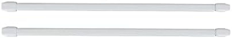 Small Cafe Curtain Rod Adjustable 24" to 32" Set of 2 White