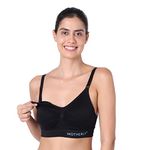 motherly Maternity Bra Padded Breastfeeding Nursing Bras For Women With Removable Pads Black - Nylon, X Large