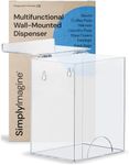 SimplyImagine Glove Dispenser Wall Mount - Shelf Organizer for Disposable Latex Gloves, Laundry Pads and Coffee Pods, Hairnet, Earplugs and Medical Shoe Covers