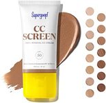 Supergoop! CC Screen - SPF 50 PA++++ CC Cream, 100% Mineral Color-Corrector & Broad Spectrum Sunscreen - Tinted Moisturizer, Concealer & Buildable Coverage Foundation - 1.6 fl oz