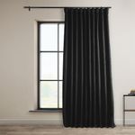 HPD Half Price Drapes Extra Wide Linen Room Darkening Curtain (1 Panel) 100 X 96, BOCH-LN21333-96-DW, Essential Black