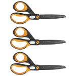 KUONIIY Scissors 8 Inch Ultra Sharp Titanium Coating Blades Soft Comfort-Grip Handles Multi-Purpose Scissors Set of 3