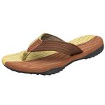 MGGMOKAY Mens Flip Flops Comfortable Thong Sandals Arch Support Sandal for Men Beach Pool Slippers,BrownGreen,13