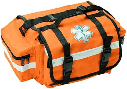 NOVAMEDIC Professional Empty Orange First Responder Bag, 17" x 9" x 7", EMT Trauma First Aid Carrier for Paramedics and Emergency Medical Supplies Kit, Lightweight and Durable