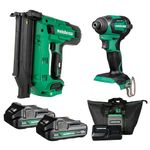 Metabo HPT 18V MultiVolt™ Brad Nailer + Impact Driver Combo Kit, KC18DEXQD