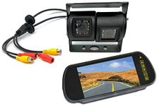 Dolphin Automotive Commercial Van Dual Twin Reversing Reverse Rear View Camera Black WITH 7" (inch) Mirror Mounting Monitor