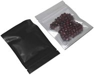 PABCK 100 Pcs Clear Mylar Bags Matte Black 2.9x3.9inch (2.5x2.7inch inside size) Heat Seal Resealable Airtight Zipper Lock Pouch for Zip Reclosable Lock Food Storage Grocery Pack