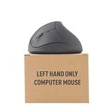 Urby Left Handed Mouse Wireless, Ergonomic, Vertical. Also As Left Handed Gaming Mouse. Compatible with Windows/macOS/iPadOS, Laptop, PC. (Black)