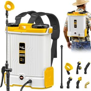 EarthCraft 4.2 Gal Battery Powered Backpack Sprayer Compatible with DeWalt 20V Battery (Tool Only), Equipped with Mixing System, Backpack Garden Sprayer with 6 Spray Nozzles for Lawn, Garden, Yard