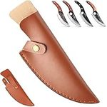 OUBFUUY Leather Straight Knife Sheath Fits up to 6'' Blade, Hunting Knife Sheath Fixed Blade Knife Sheath, Handmade Skinner Camping Knife Holster