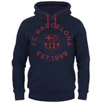 FC Barcelona Official Football Gift Mens Graphic Fleece Hoody Medium Navy Blue